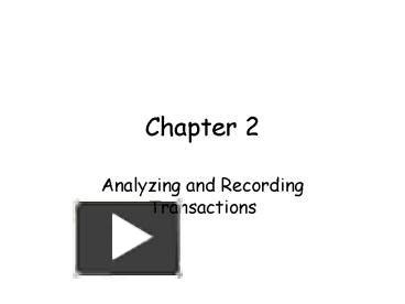 PPT Analyzing And Recording Transactions PowerPoint Presentation