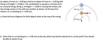 Answered An object of mass m₁ 4 00 kg is tied bartleby