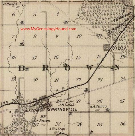 Brown Township Linn County Iowa 1875 Map