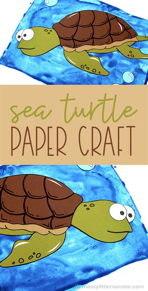 Sea Turtle Paper Craft Turtle Template Included Messy Little Monster