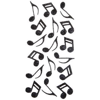 Black Glitter Music Notes Stickers | Hobby Lobby | 334714 | Scrapbook ...