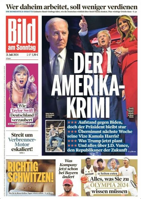 Newspaper Bild Germany Newspapers In Germany Today S Press Covers