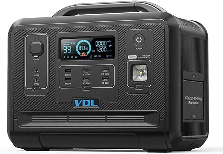 VDL Portable Power Station 1200W 960Wh LiFePO4 Battery Solar Generator