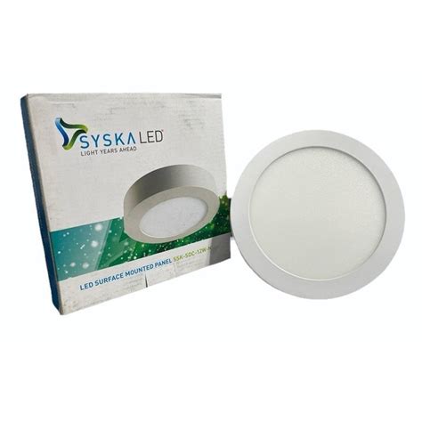 ABS Syska LED SSK SDC 12W N Surface Mounted Panel Light For Indoor At