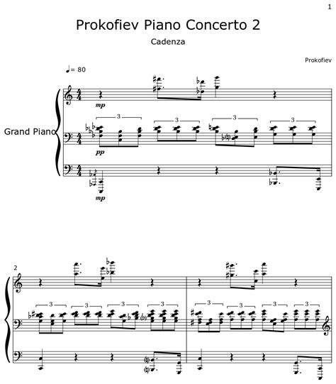 Prokofiev Piano Concerto 2 Sheet Music For Piano