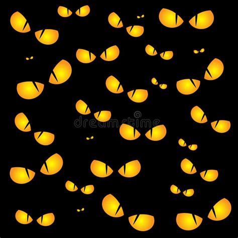 Halloween Spooky Scary Eyes Vector Design Isolated on Black Ba Stock ...