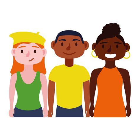 Young Interracial People Avatars Characters 2603790 Vector Art At Vecteezy