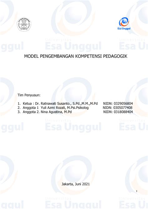 Model Pengembangan Kompetensi Pedagogik Model Pengembangan Kompetensi