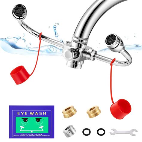 Huanyu Faucet Mounted Eyewash Station 360°rotation Emergency Eye Wash