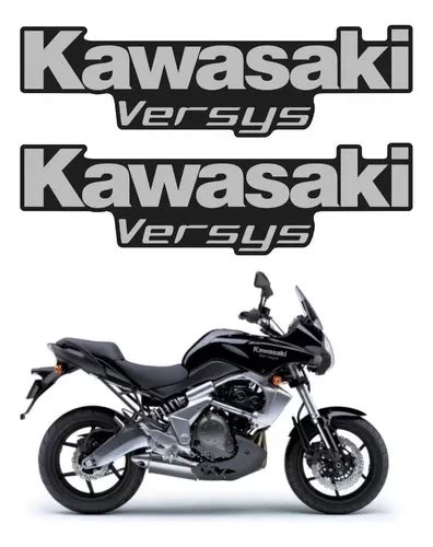 Kit Adesivos Emblemas Para Kawasaki Versys Preta Cor Preto