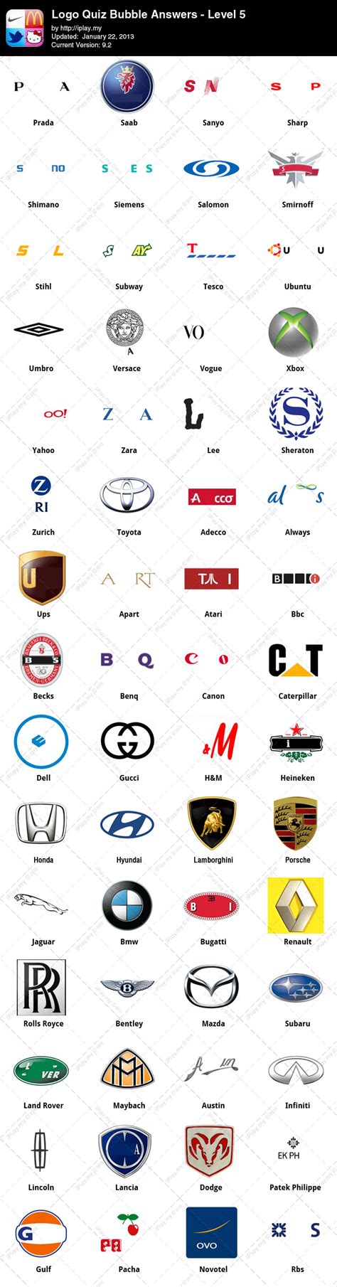 Logo Quiz Answers Level 12 Ipad