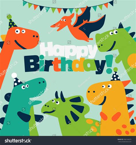 Feliz Cumpleaños Encantadora Carta Vectorial Vector De Stock Libre De Regalías 366164675