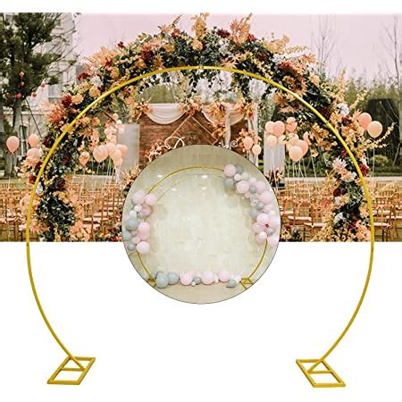 Amazon Wokceer Ft Large Circle Balloon Arch Stand Gold Metal