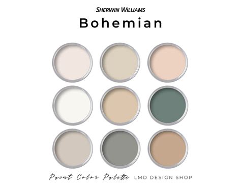 Sherwin Williams Boho Paint Color Palette Earthy Whole House Paint