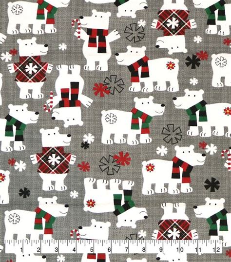 Polar Bears In Sweaters Super Snuggle Flannel Fabric Joann