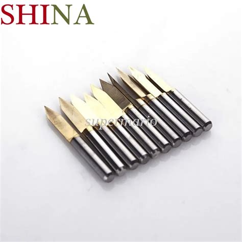 10pcs Lot Shank 3 175mm Titanium Milling Cutters Coated Carbide PCB