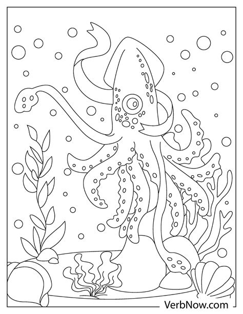 Cartoon Squid Coloring Page Free Printable Coloring Pages The Best