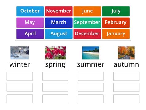 Months And Seasons Ordenar Por Grupo