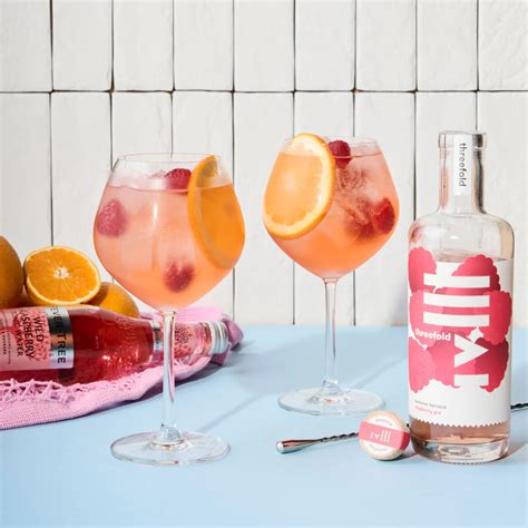 Raspberry Gin Spritz Recipe Threefold Distilling