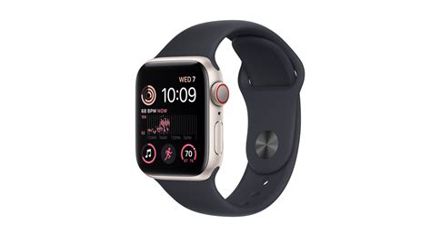 Buy Apple Watch Se Gps Cellular 40mm Starlight Aluminum Case With Midnight Sport Band S M