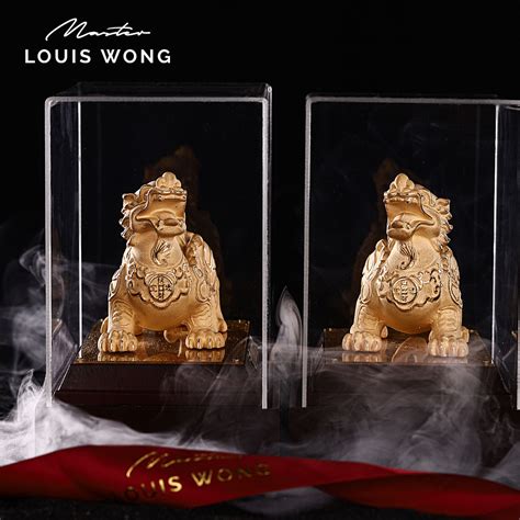 Golden Wealth Pixiu™ 1 Pair Feng Shui Art Piece Master Louis Wongs