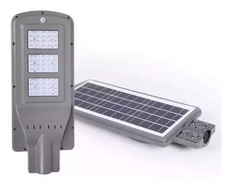 Foco LED solar para jardín 60 W con carcasa de sensor color gris