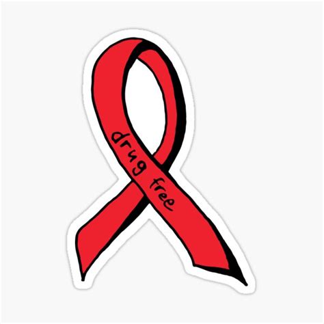 "Drug Free Red Ribbon" Sticker for Sale by miartist | Redbubble