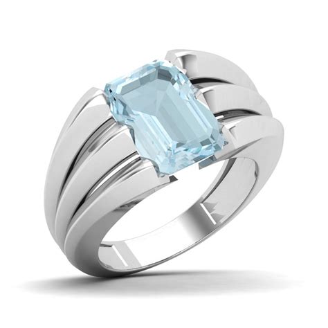 Buy Aquamarine Stone Ring for Men-Women at Best Price in India