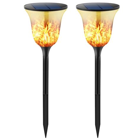 Led Solar Flickering Flame Light Waterproof Outdoor Dancing Flame