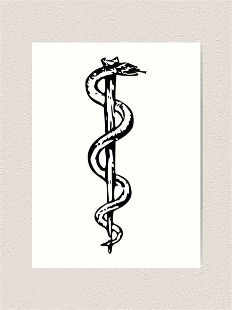 "Rod of Asclepius Symbol" Art Print for Sale by BenjiKing | Redbubble