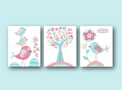 Nursery Wall Art Baby Nursery Kids Art Tree and Birds Nursery - Etsy