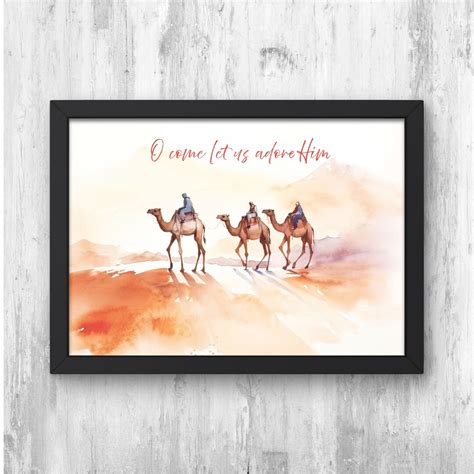 Wise Men Christmas Art Nativity Scene Modern Jesus Bible Printable Wall ...