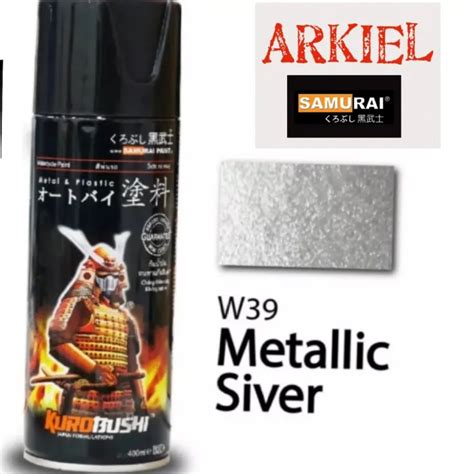 Ready Stock SAMURAI SPRAY PAINT W39 METALLIC SILVER SPECIAL PAINTS