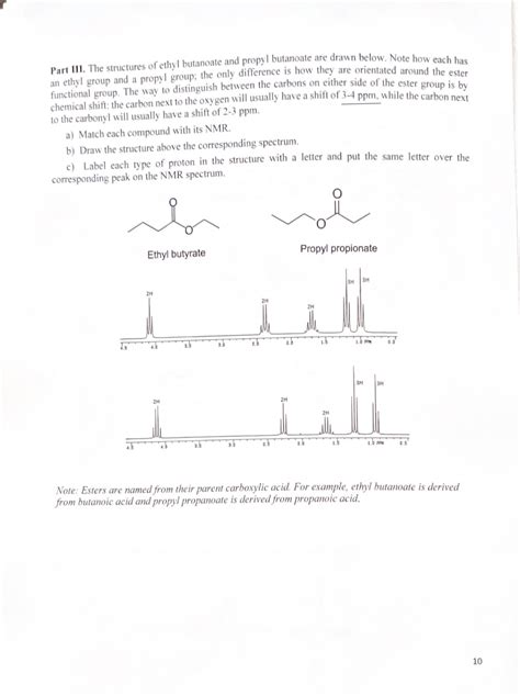 Solved Part Iii The Structures Of Ethyl Butanoate And Chegg