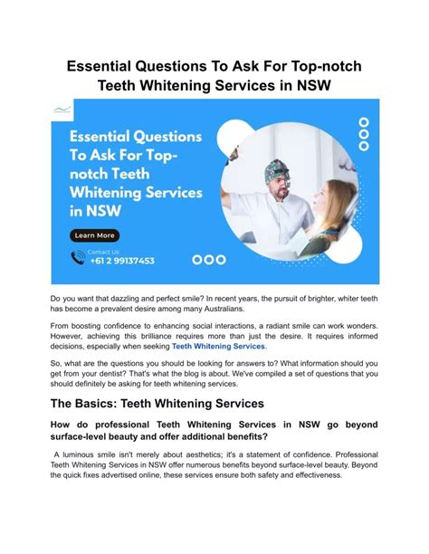 Ppt Essential Questions To Ask For Top Notch Teeth Whitening Services