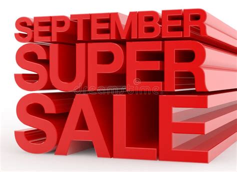 September Super Sale Red Word On White Background Illustration 3d