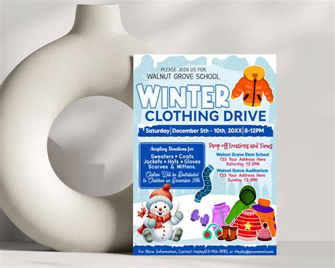 Winter Clothing Drive Customizable School Holiday Event Fundraiser