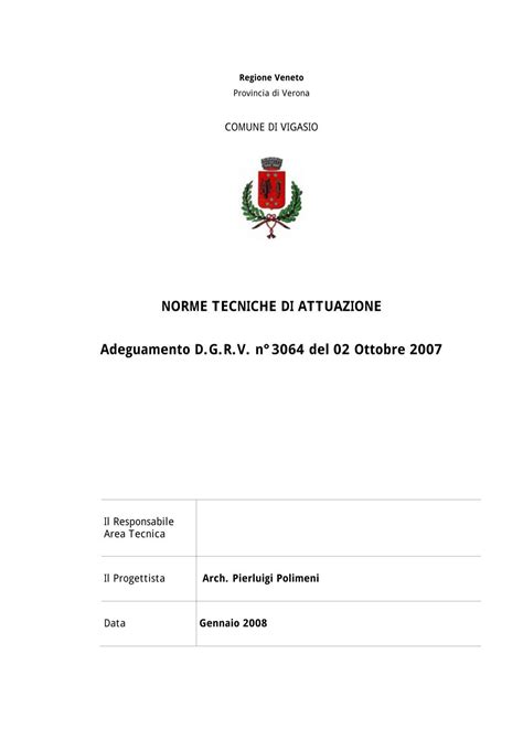 Norme Di Attuazione Del Piano Regolatore Generale