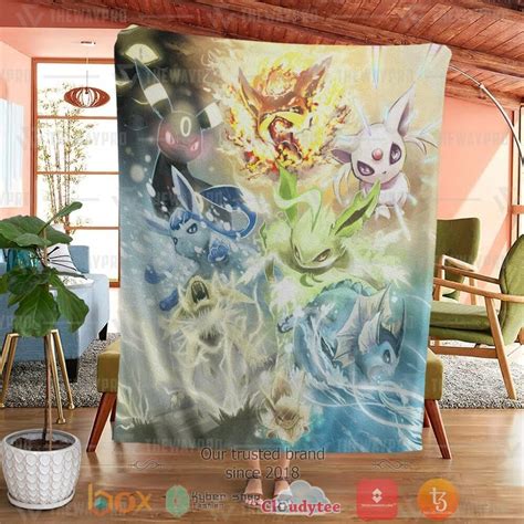HOT Anime Pokemon Eevee Evolution Blanket Express Your Unique Style With BoxBoxShirt
