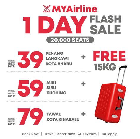 Myairline Offers Promo Seats With Free Kg Checked Baggage For