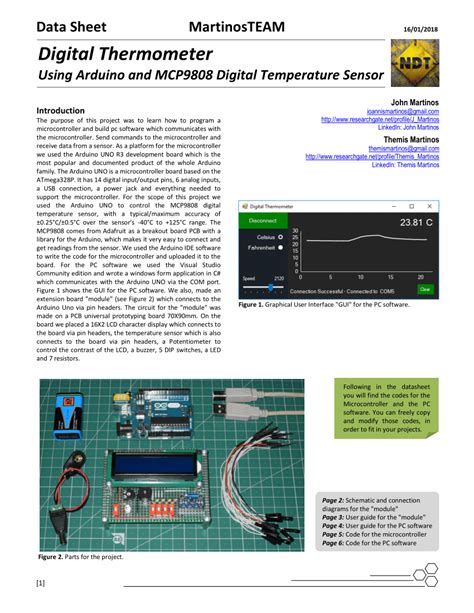 PDF Digital Thermometer Using Arduino And MCP9808 Digital Temperature