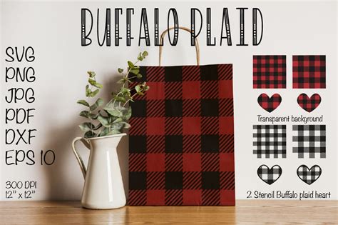 Buffalo Plaid Svg Buffalo Plaid Heart Svg Valentines Svg Buffalo Plaid