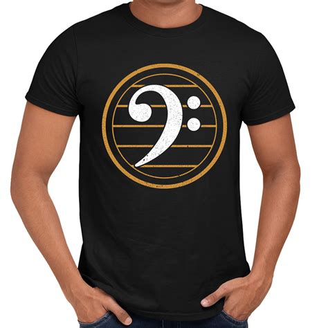 Funny Bassist Tshirt Vintage Bass Clef Bass Guitar Player Musician T T Shirt For Men Women