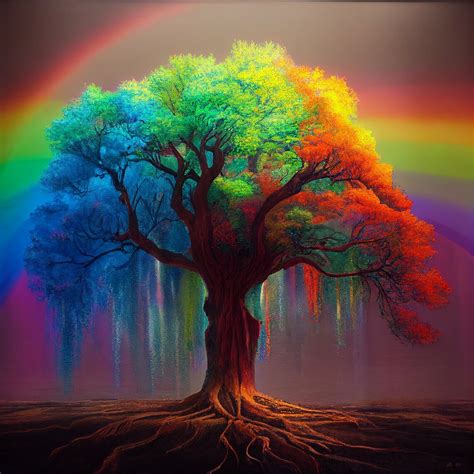 Rainbow Tree Digital Art Download. Rainbow Tree Jpg Instant Download. Rainbow Tree Print ...