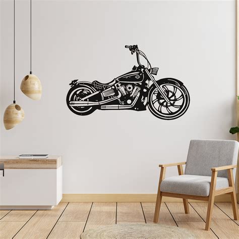 Harley Davidson Motorcycle Metal Wall Art Choppers Art Etsy