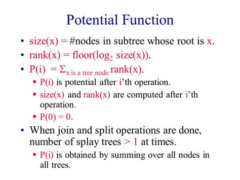 Bottom Up Splay TreesAnalysis Actual And Amortized Complexity Of Join