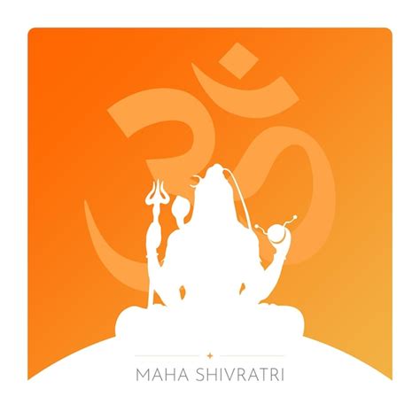 Lord Shiva In Maha Shivratri Begrüßung Mit Om Geschrieben In Der Hindi Sprache Premium Vektor