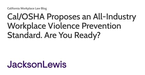 Calosha Proposes An All Industry Workplace Violence Prevention