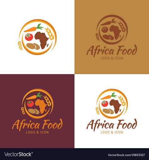 Africa Food Map Logo And Icon Royalty Free Vector Image