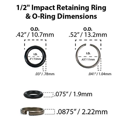 Anvil Retaining Ring Install Tool Included 12 Impact Wrench Socket Retainer Retaining Ring With